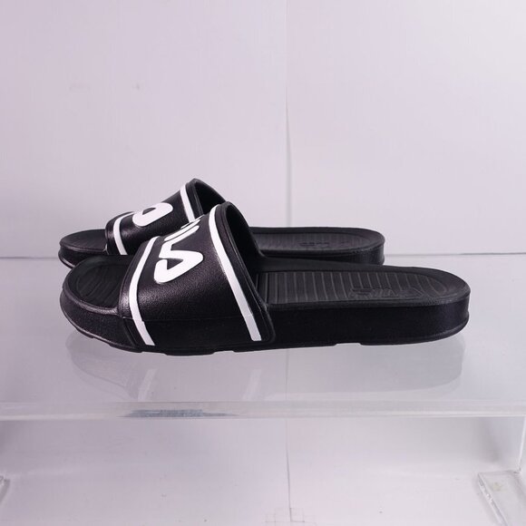 Fila Sleek Slide Sandals Black/White - Picture 3 of 9